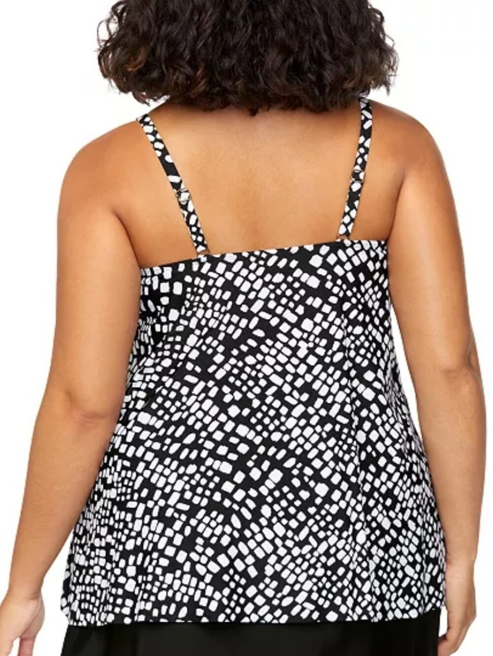 NWT Island Escape Cape Town Printed Black & White Full Coverage Tankini 14 - Picture 2 of 4